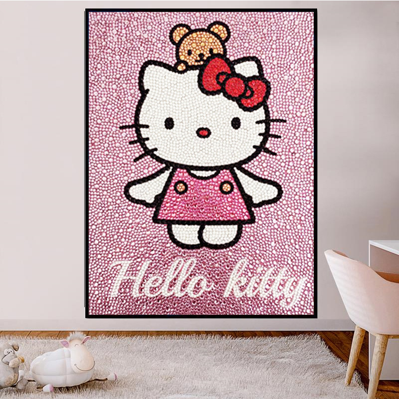 Embroidery Cat - Diamantmalerei KT Katze Handgemachtes DIY-Set mit