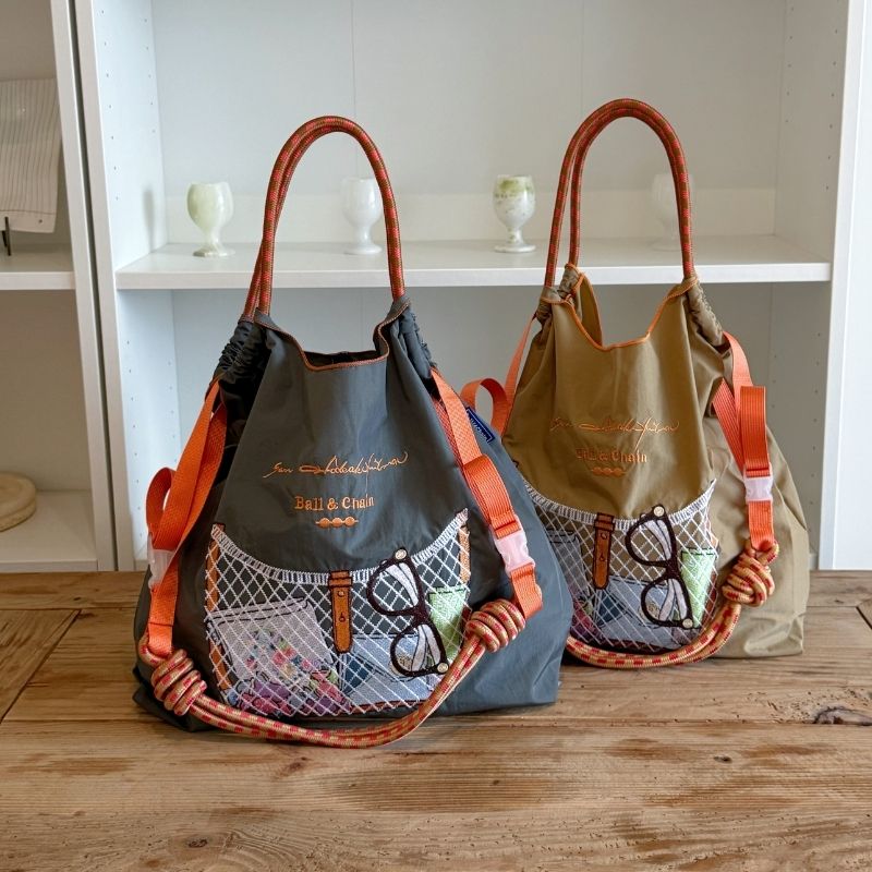 Embroidery Cat - Neue Damen-Schultertasche im japanischen Stil mit