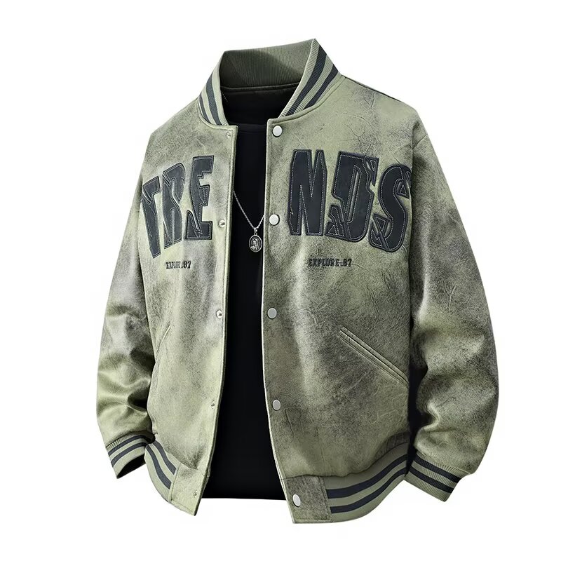 Embroidery Letter M - 2026 Frühling Herbst Neue Baseball-Jacke Herrenjacke