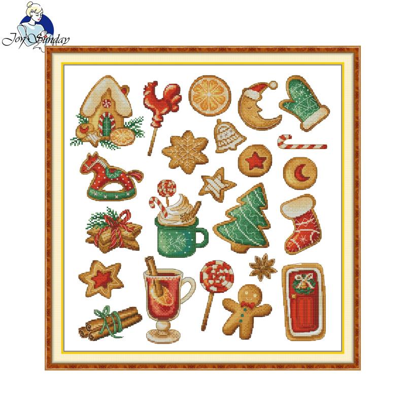 Embroidery Xmas Ornaments - Kreuzstich-Set Lebkuchen-Fotogalerie Joy Sunday 11/14/16CT Aida-Stoff