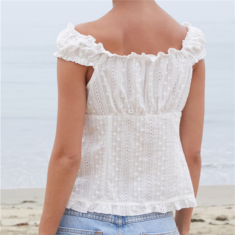 Damen Off-Shoulder Rüschenblus – Embroidery Eyelet Bewertung und Preis