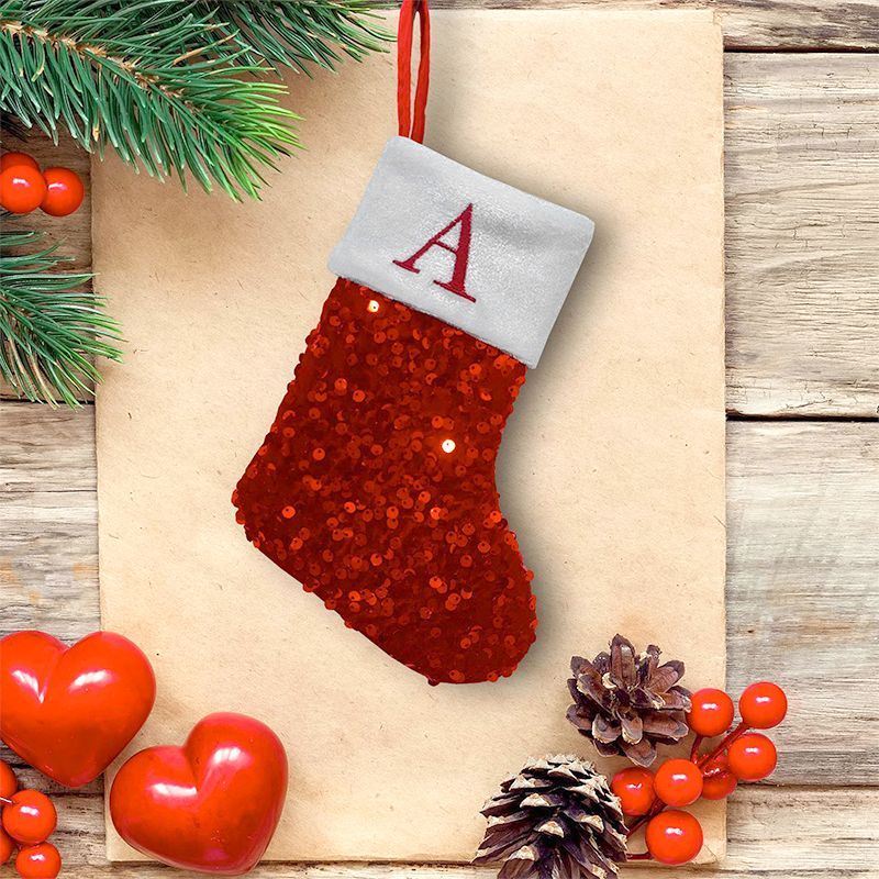 Roter Pailletten-Weihnachtsstr – Embroidery Xmas Ornaments Bewertung und Preis