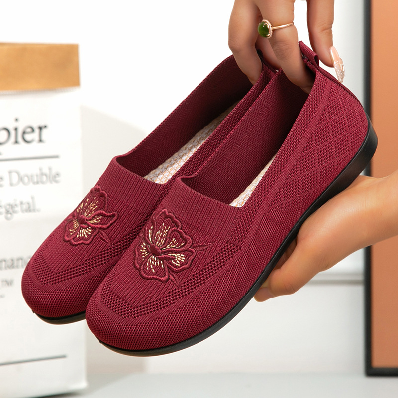 Damen-Strick-Slipper mit Blume – Embroidery Knit Bewertung und Preis