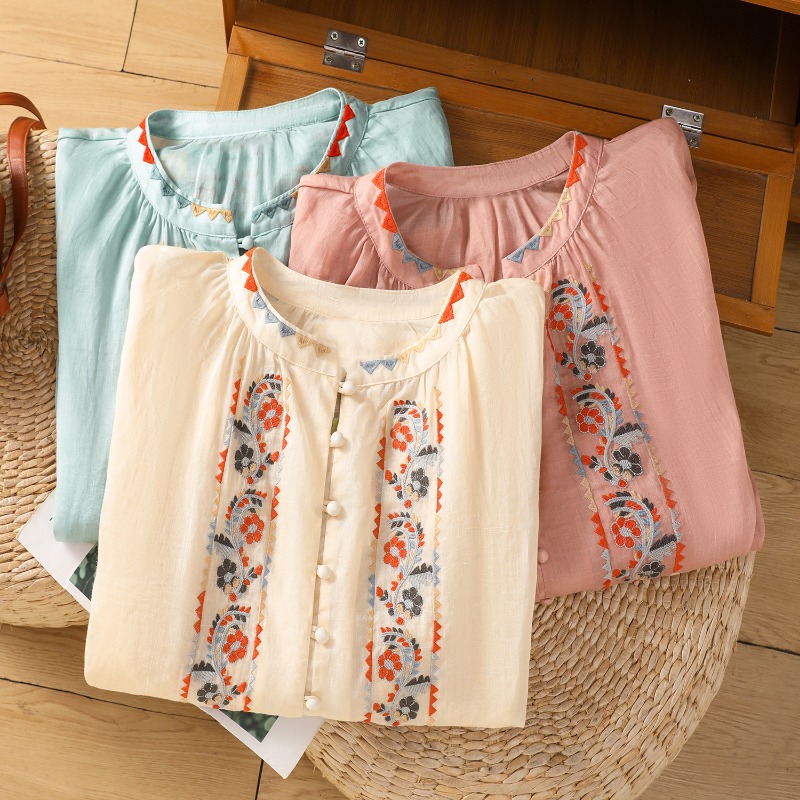 Chinesischen Stil frauen Bluse – Embroidery On Shirt Bewertung und Preis