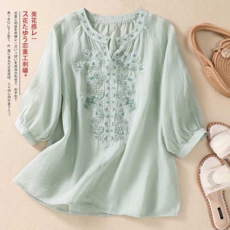 Vintage Leinen bestickte Bluse – Embroidery On Shirt Bewertung und Preis
