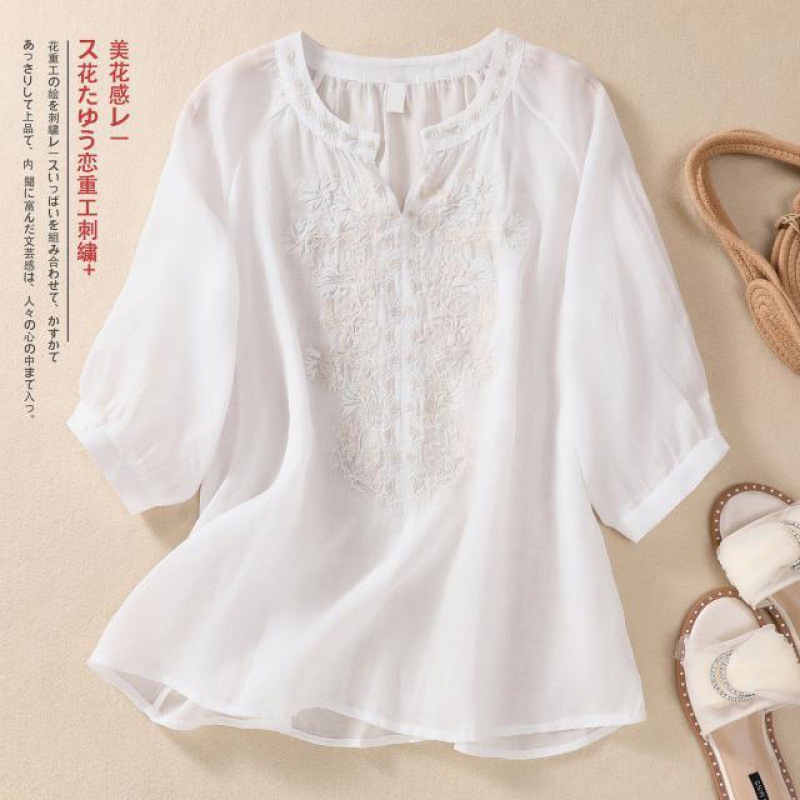 Vintage Leinen bestickte Bluse – Embroidery On Shirt Bewertung und Preis