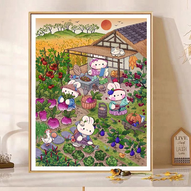 Herbstgarten-Kaninchen-Handarb – Embroidery Job Bewertung und Preis