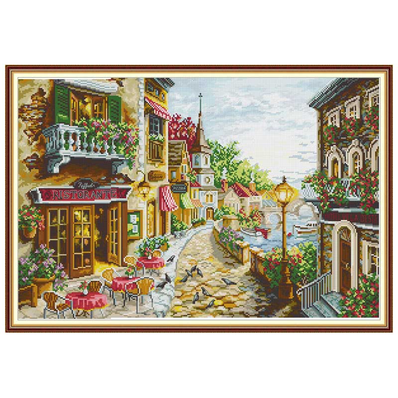Street Side Restaurant Muster  – Embroidery Tas Bewertung und Preis
